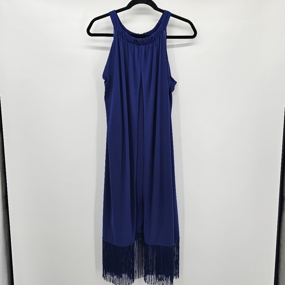 Chico's royal blue Petite Fringed-Hem Dress new women's size 3P - Picture 6 of 10